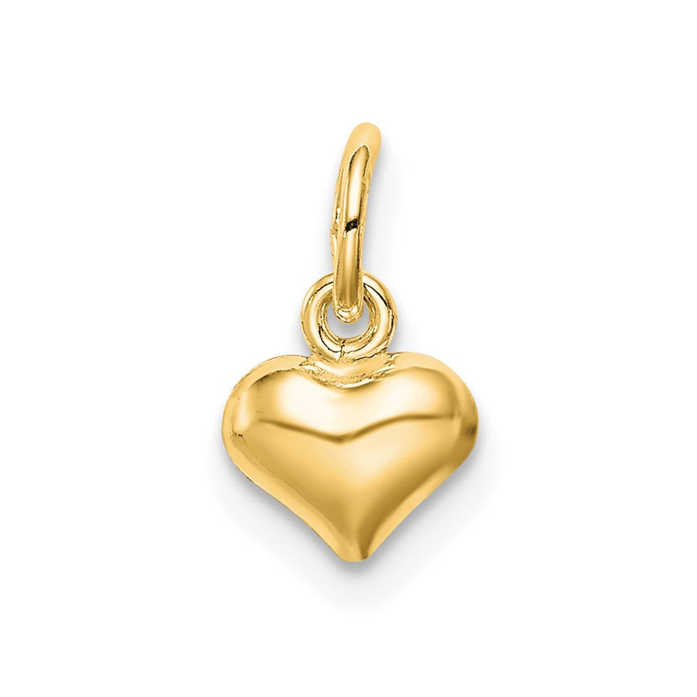 Ss/vergoldet Sterlingsilber Goldfarben Poliert Puff Herz Charm