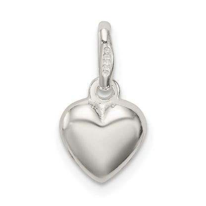 Sterlingsilber Poliert Puff Herz Charm