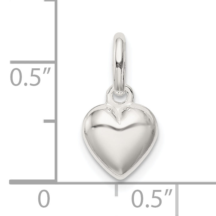 Sterlingsilber Poliert Puff Herz Charm