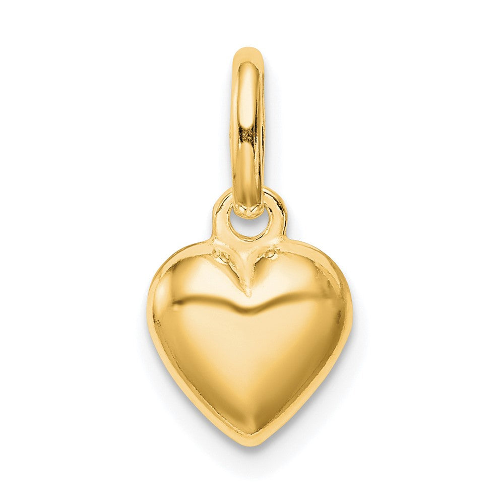 Ss/vergoldet Sterlingsilber Goldfarben Poliert Puff Herz Charm