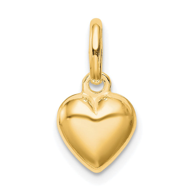 Ss/vergoldet Sterlingsilber Goldfarben Poliert Puff Herz Charm