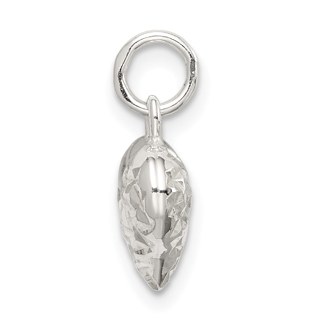 Sterlingsilber Poliert Diamantiert Puff Herz Charm