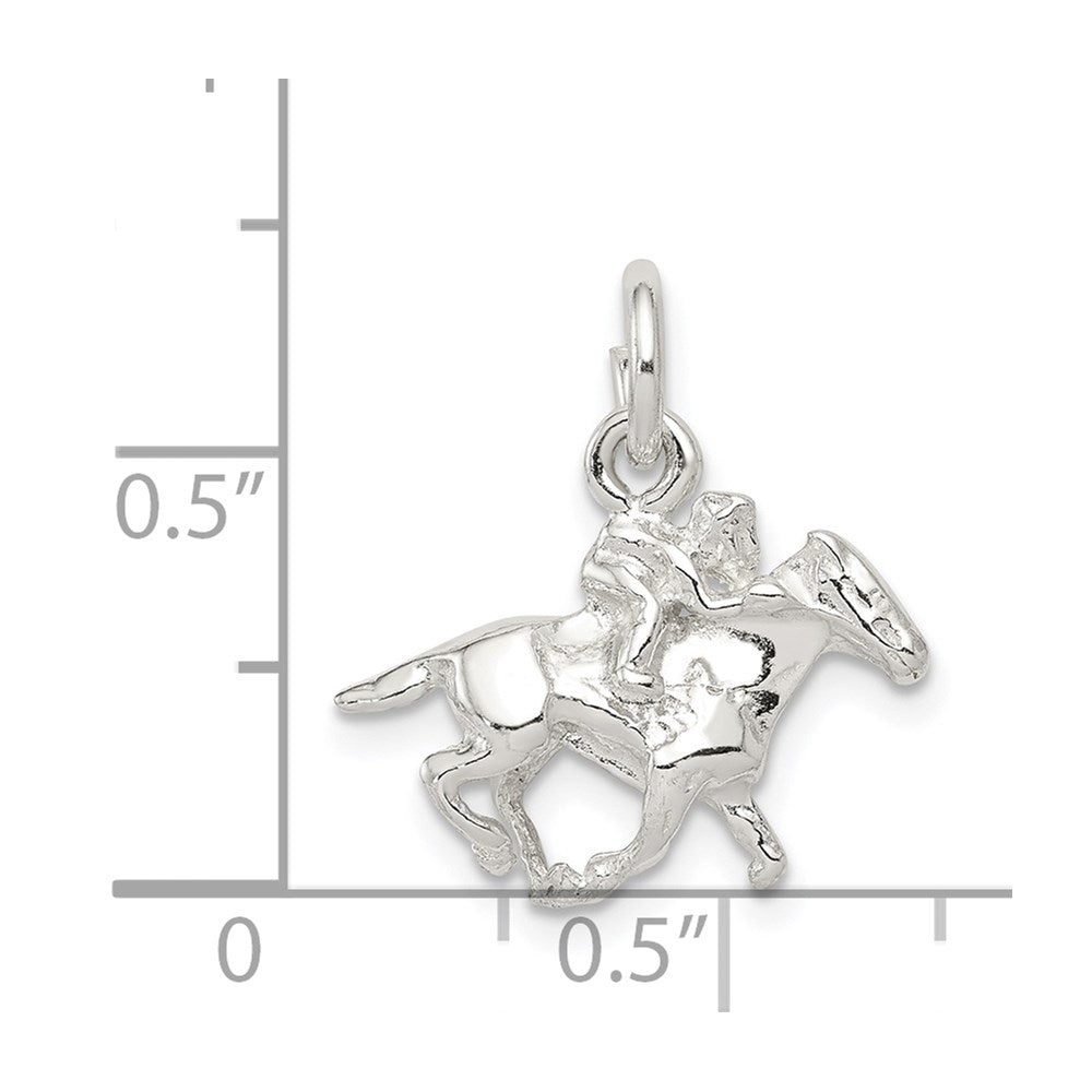 Sterlingsilber Pferd mit Rider Charm
