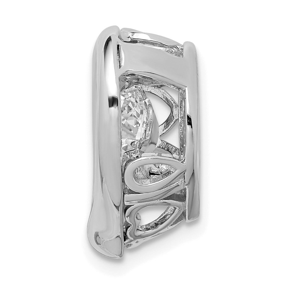 Sterlingsilber Platin-plate Swar Zirconia Lebhaft Zirkonia Herz Anhänger