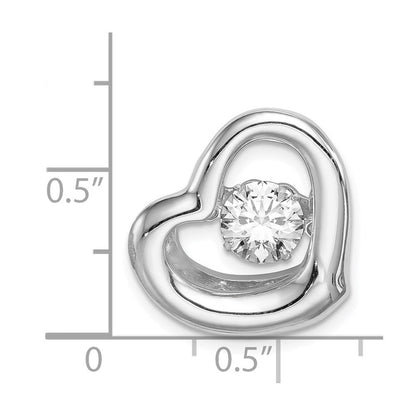 Sterlingsilber Platin-plate Swar Zirconia Lebhaft Zirkonia Herz Anhänger