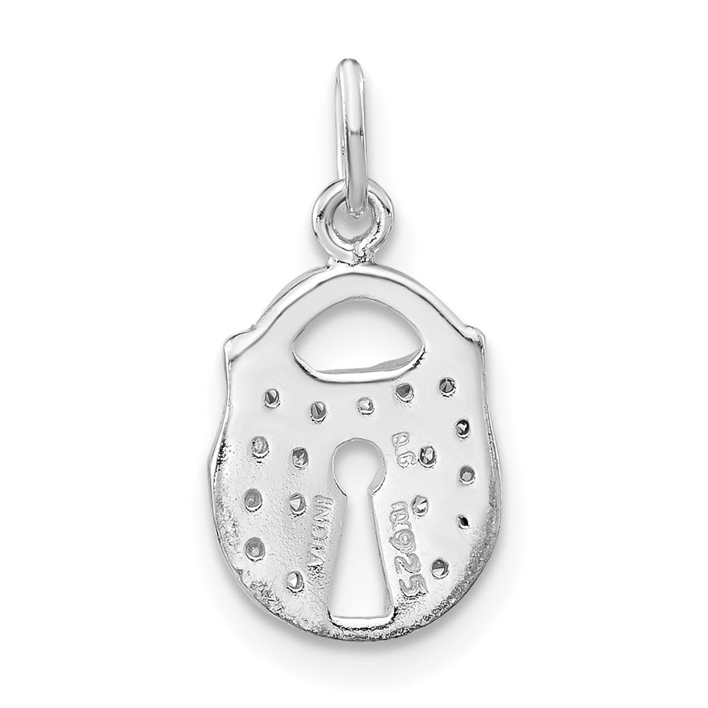 Sterlingsilber Poliert Zirkonia Key Schloss Charm