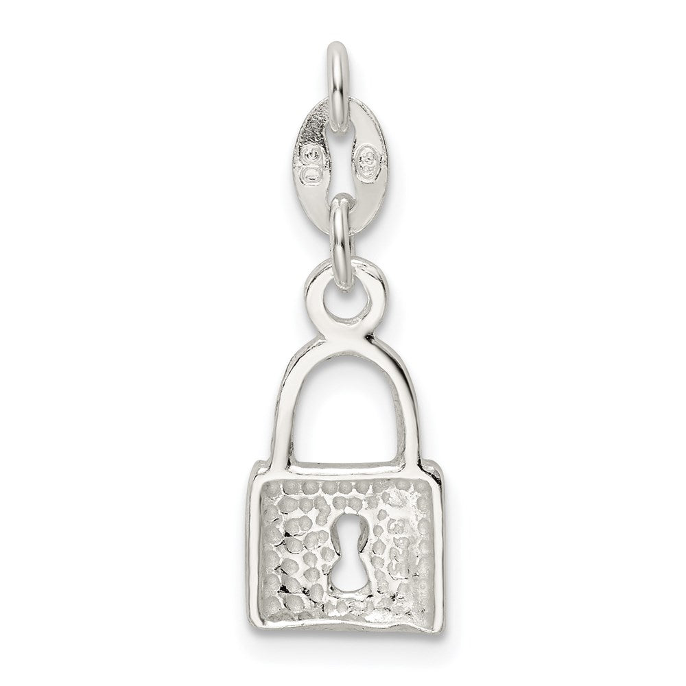 Sterlingsilber Poliert Schloss & Key Charm