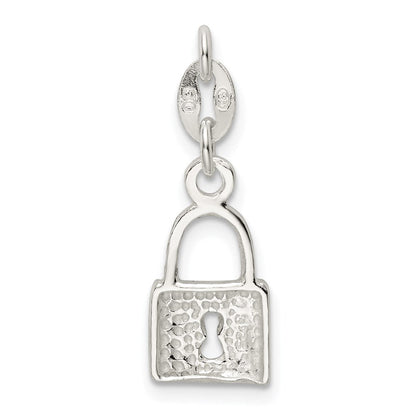 Sterlingsilber Poliert Schloss & Key Charm