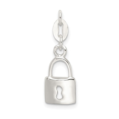 Sterlingsilber Poliert Schloss & Key Charm