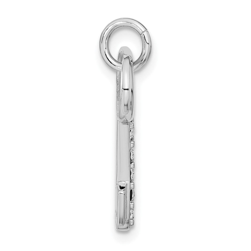 Sterlingsilber Rhodiniert Key mit Kristall Anhänger