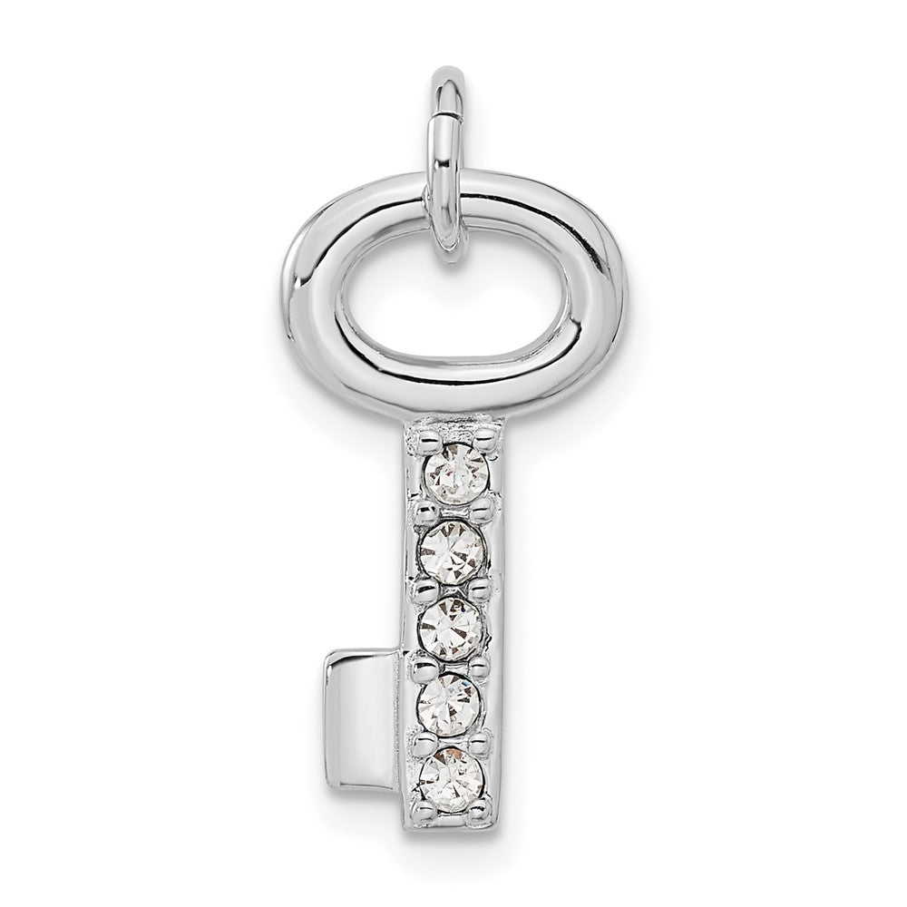 Sterlingsilber Rhodiniert Key mit Kristall Anhänger