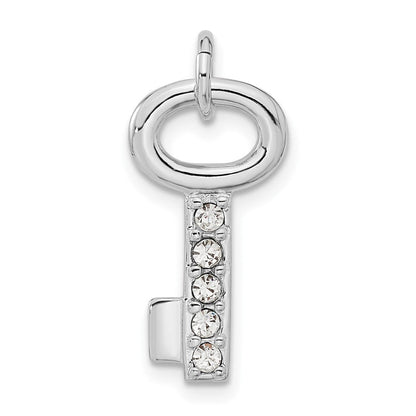 Sterlingsilber Rhodiniert Key mit Kristall Anhänger