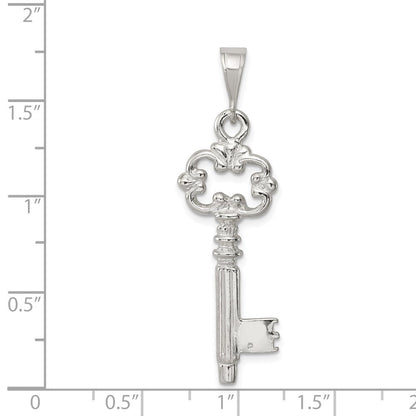 Sterlingsilber Poliert & Strukturiert Key Anhänger
