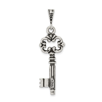 Sterlingsilber Antikisiert & Strukturiert Key Anhänger
