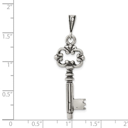 Sterlingsilber Antikisiert & Strukturiert Key Anhänger
