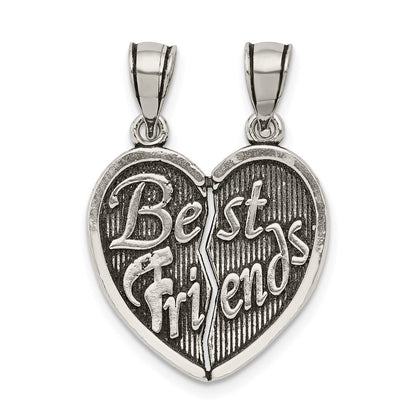 Sterlingsilber Antikisiert Beste Friends Break Apart Herz Anhänger