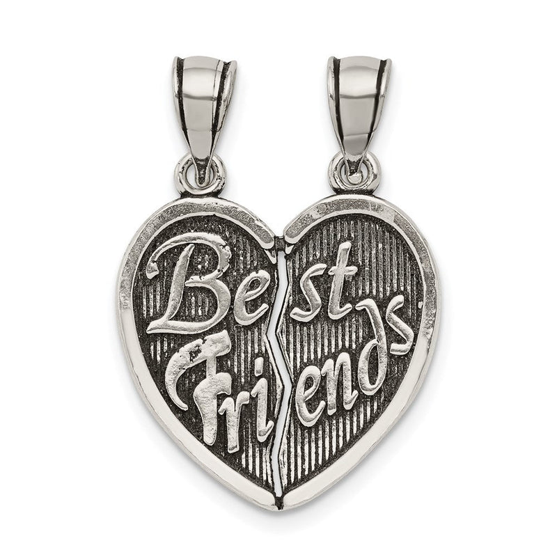 Sterlingsilber Antikisiert Beste Friends Break Apart Herz Anhänger