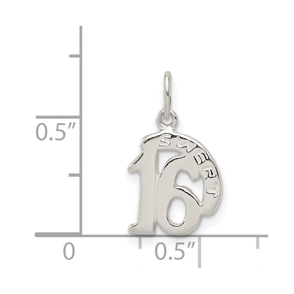 Sterlingsilber Poliert Süß 16 Charm