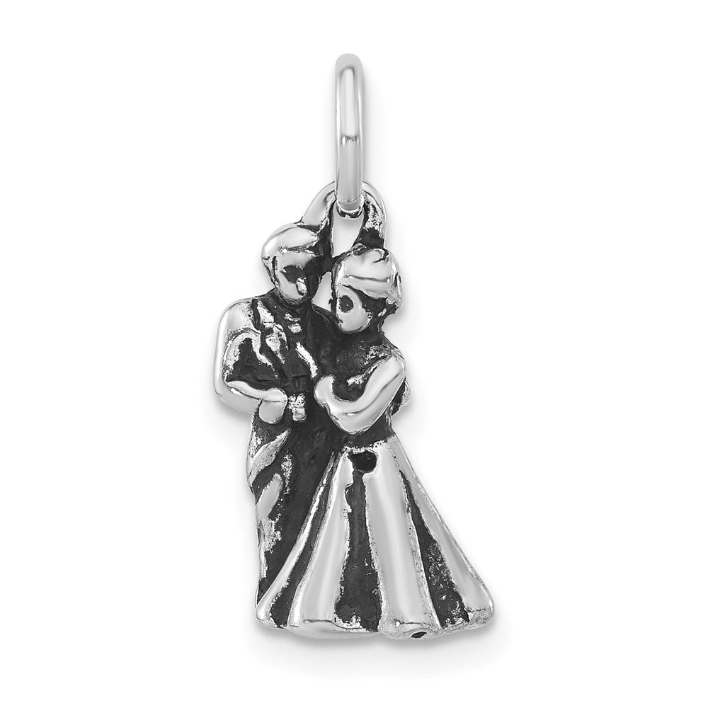 Sterlingsilber Poliert & Antikisiert Man Woman Embracing Anhänger