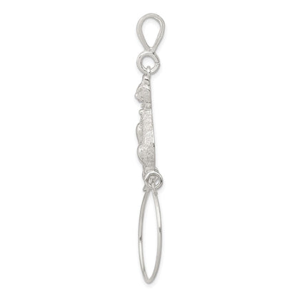 Sterlingsilber Poliert Sitting Katze Charm Halter Anhänger