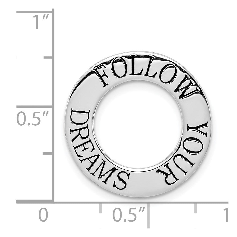 Sterlingsilber Rhodiniert Poliert Follow Your Dreams Kette Anhänger