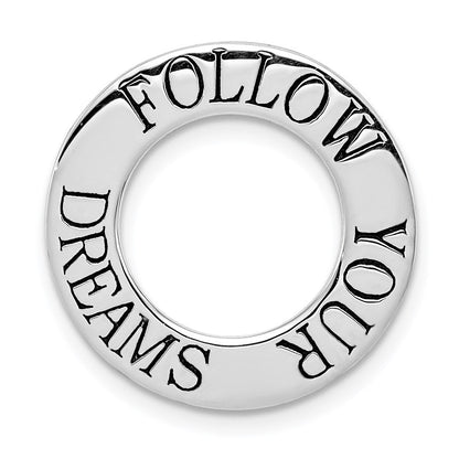 Sterlingsilber Rhodiniert Poliert Follow Your Dreams Kette Anhänger