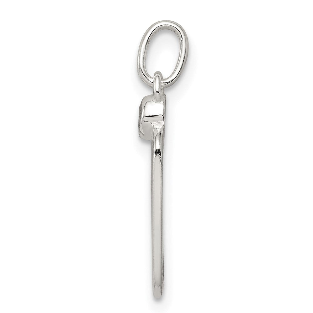 Sterlingsilber Poliert Footprint Zirkonia Charm