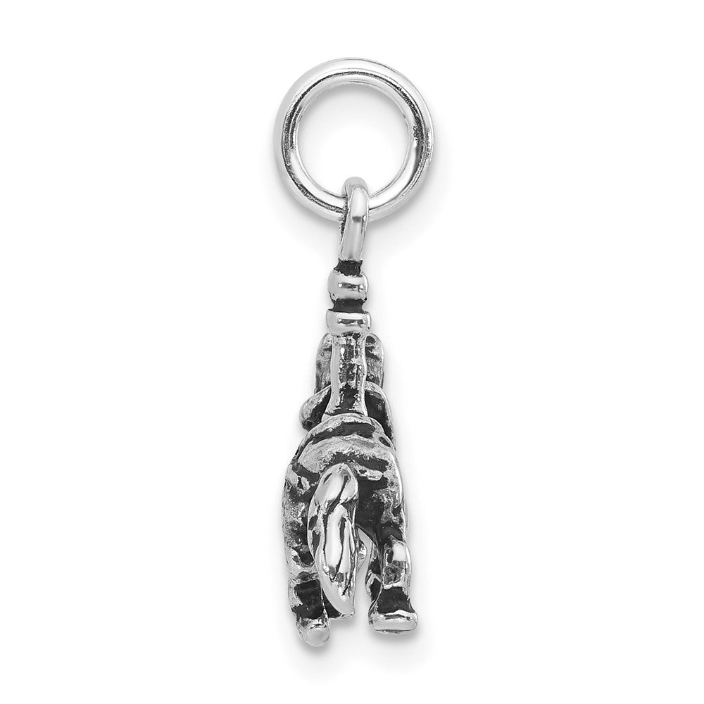 Sterlingsilber 3-d Poliert & Antikisiert Carousel Pferd Anhänger