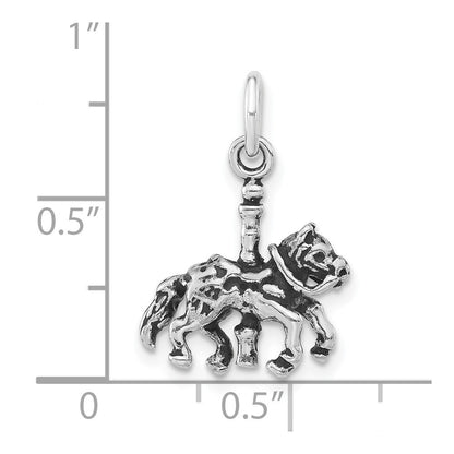 Sterlingsilber 3-d Poliert & Antikisiert Carousel Pferd Anhänger