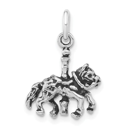 Sterlingsilber 3-d Poliert & Antikisiert Carousel Pferd Anhänger