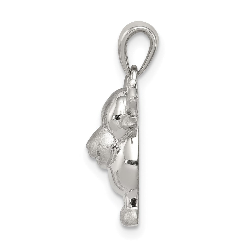 Sterlingsilber Rhodiniert Poliert/satin Moose Anhänger