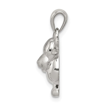 Sterlingsilber Rhodiniert Poliert/satin Moose Anhänger