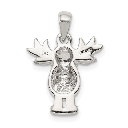 Sterlingsilber Rhodiniert Poliert/satin Moose Anhänger