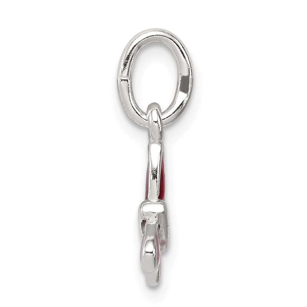 Sterlingsilber Poliert Emaille Schmetterling Charm