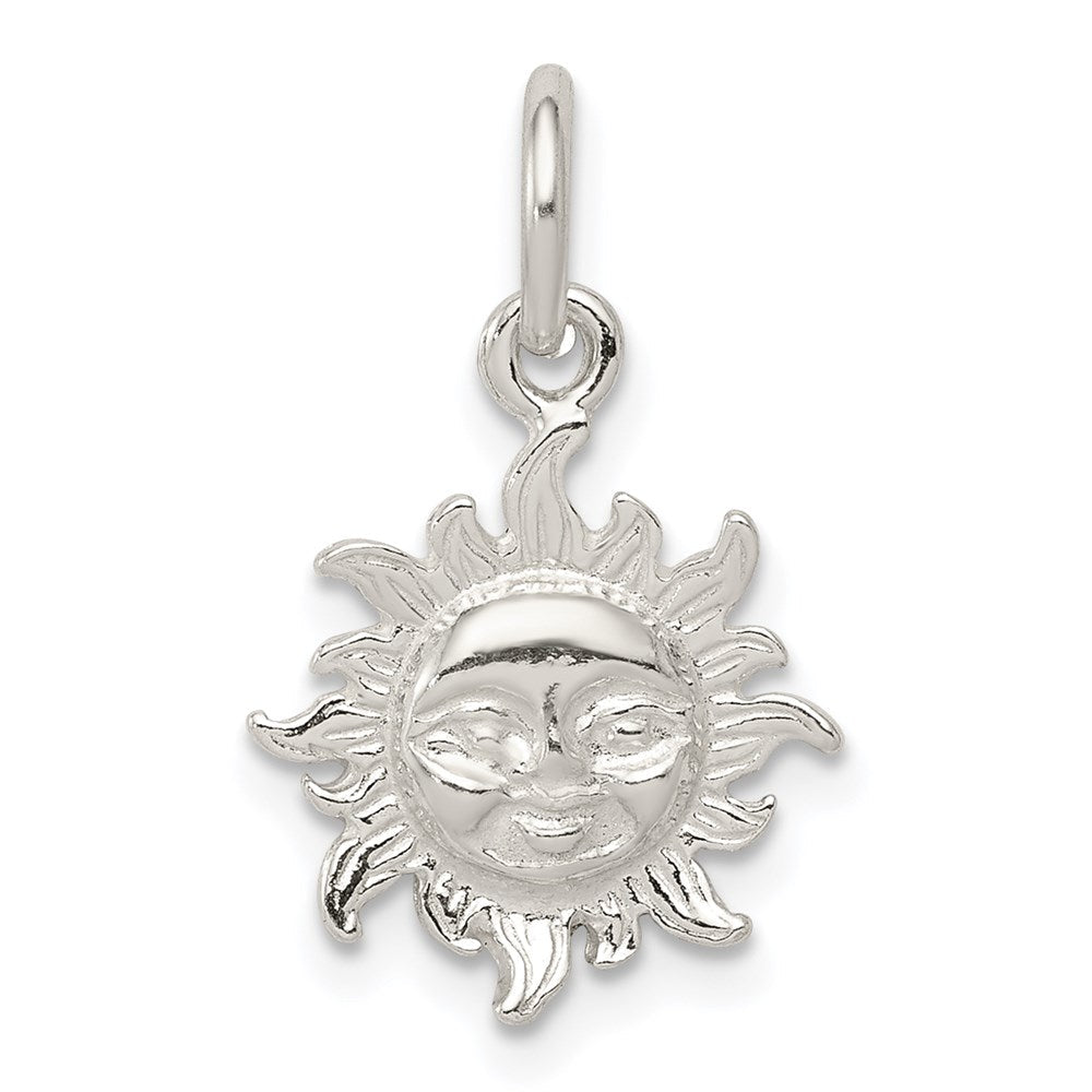 Sterlingsilber Poliert Face in Sonne Anhänger