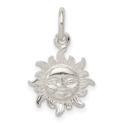 Sterlingsilber Poliert Face in Sonne Anhänger