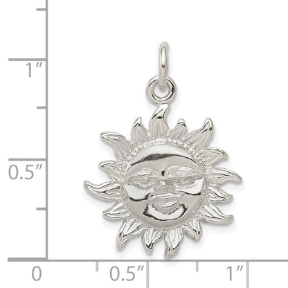 Sterlingsilber Poliert Sonne Anhänger
