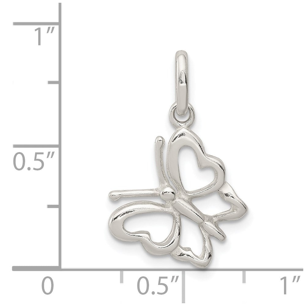 Sterlingsilber Poliert Schmetterling Charm