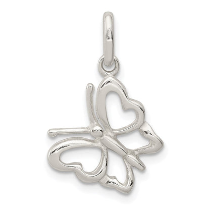 Sterlingsilber Poliert Schmetterling Charm
