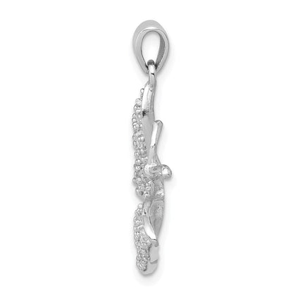 Sterlingsilber Rhodiniert Zirkonia Schmetterling Anhänger