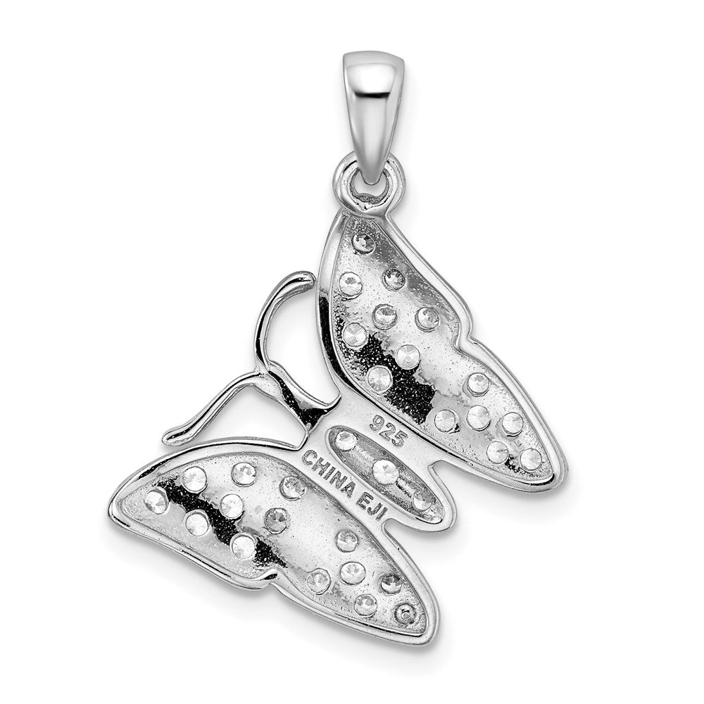 Sterlingsilber Rhodiniert Zirkonia Schmetterling Anhänger