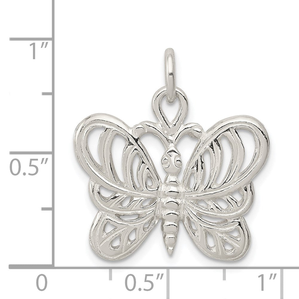 Sterlingsilber Poliert Schmetterling Anhänger