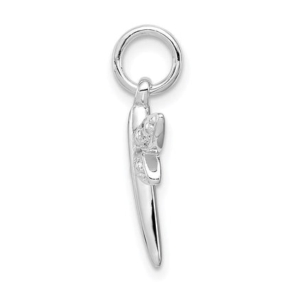 Sterlingsilber Rhodiniert Zirkonia Libelle Anhänger