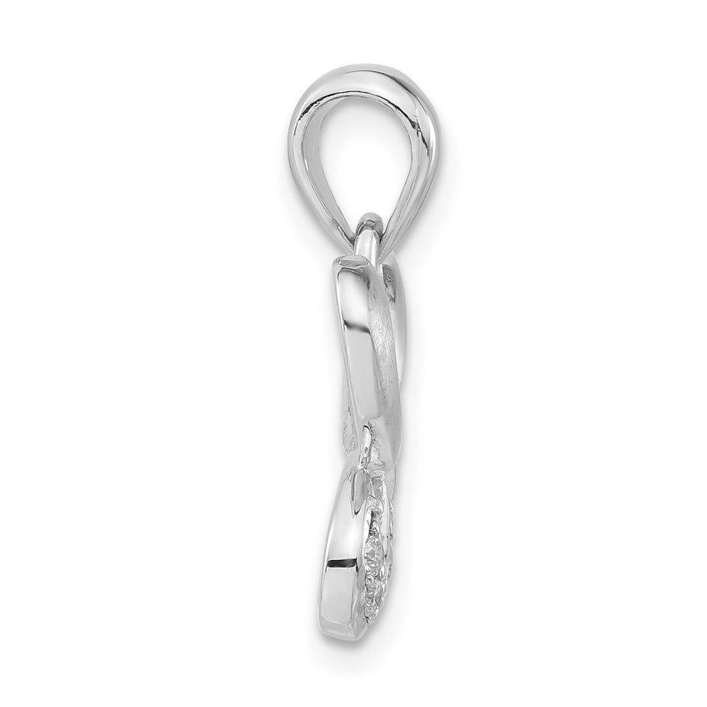 Sterlingsilber Satiniert Zirkonia Schmetterling Anhänger