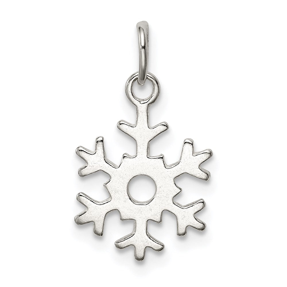 Sterlingsilber Poliert Schneeflocke Charm