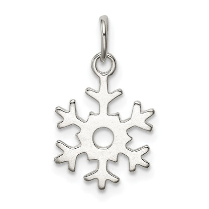 Sterlingsilber Poliert Schneeflocke Charm