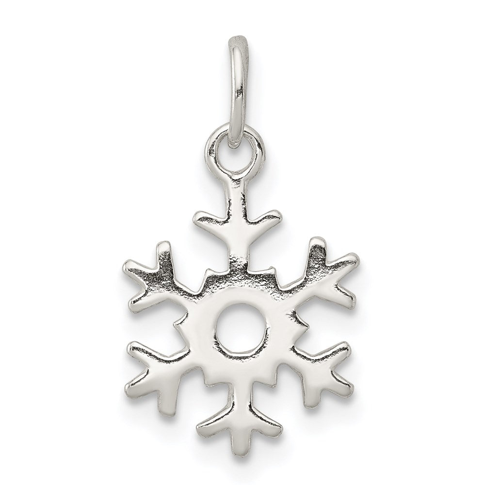 Sterlingsilber Poliert Schneeflocke Charm