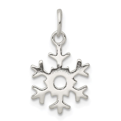 Sterlingsilber Poliert Schneeflocke Charm