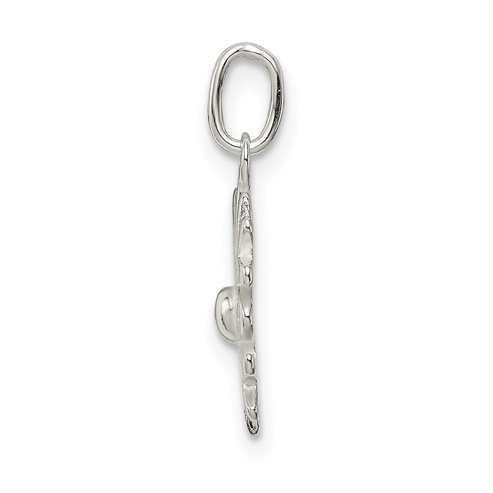 Sterlingsilber Poliert Schneeflocke Charm