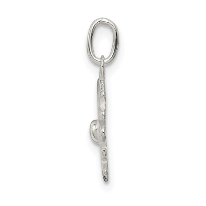 Sterlingsilber Poliert Schneeflocke Charm